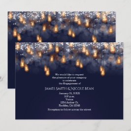 Vintage Hanging Light Bulbs Engagement Party Einladung