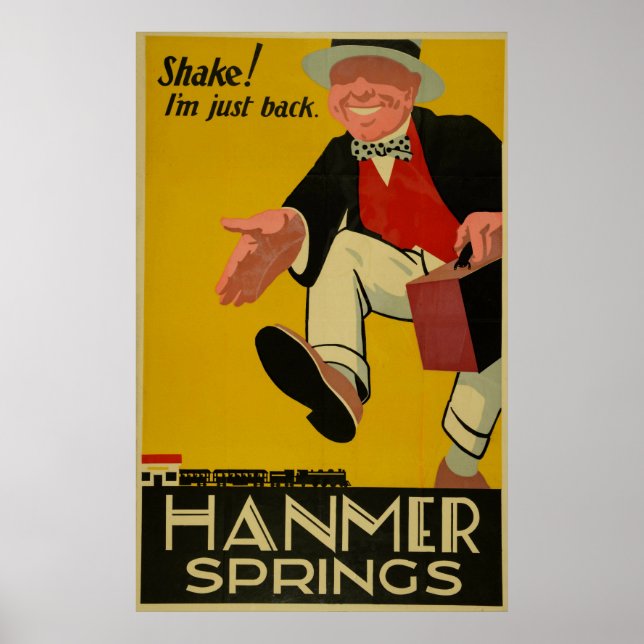 Vintage Hanmer Springs Neuseeland Reise Poster (Vorne)
