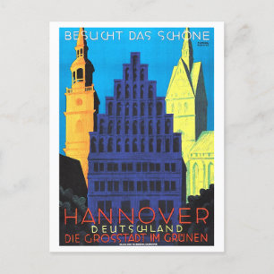 Vintage Hannover, Deutschland, Reiseposter Postkarte