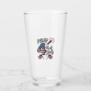 Vintage Happy 4. Juli Patrioten-Feuerwerk-Shirt Glas