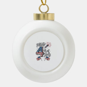 Vintage Happy 4. Juli Patrioten-Feuerwerk-Shirt Keramik Kugel-Ornament