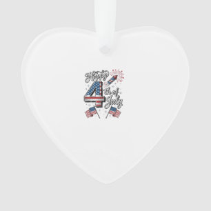 Vintage Happy 4. Juli Patrioten-Feuerwerk-Shirt Ornament