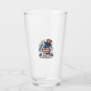 Vintage Happy 4. Juli Patrioten Hut Vektor Des Glas