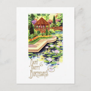 Vintage-Happy-Birthday-Grußkarte Postkarte