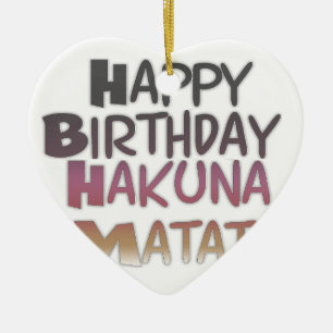 Vintage Happy Birthday Hakuna Matata Lila Inspirie Keramikornament