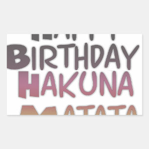 Vintage Happy Birthday Hakuna Matata Lila Inspirie Rechteckiger Aufkleber