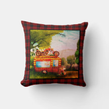 Vintage Happy Campers Trailer Müll Büffel Karo