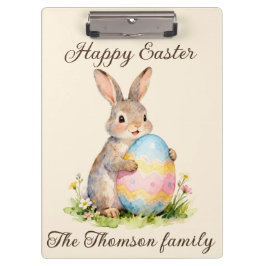 Vintage Happy Easter Bunny with Egg Family Klemmbrett