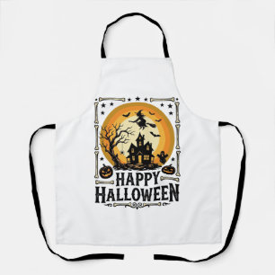 Vintage-Happy-Halloween-Hexe-Mond-Shirt-Design_1 Schürze
