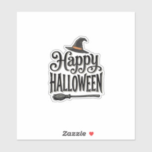 Vintage-Happy-Halloween-Hexenhut-Shirt-Design_1 Aufkleber