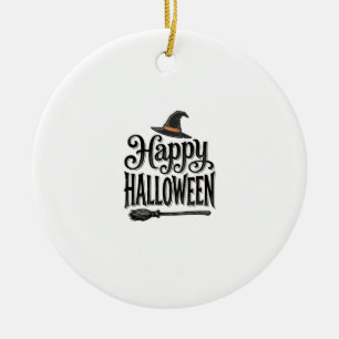 Vintage-Happy-Halloween-Hexenhut-Shirt-Design_1 Keramik Ornament