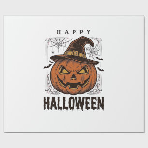 Vintage-Happy-Halloween-Kürbisgravur-Design_1 Geschenkpapier