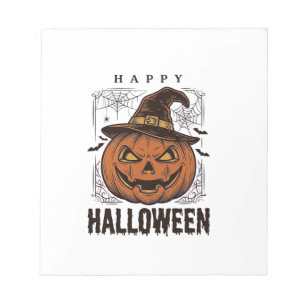Vintage-Happy-Halloween-Kürbisgravur-Design_1 Notizblock
