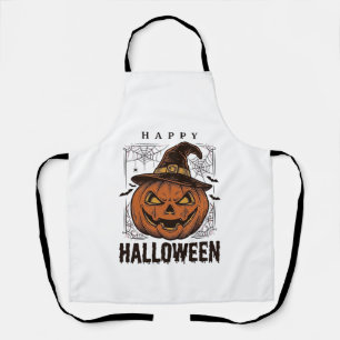 Vintage-Happy-Halloween-Kürbisgravur-Design_1 Schürze