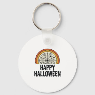 Vintage-Happy-Halloween-Spinnennetz-Vektordesign_1 Schlüsselanhänger