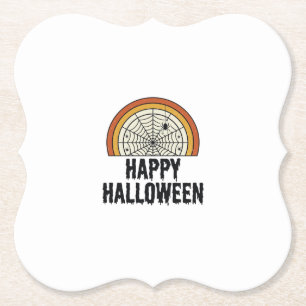 Vintage-Happy-Halloween-Spinnennetz-Vektordesign_1 Untersetzer