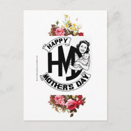 Vintage-Happy-Muttertags-Postkarte Postkarte