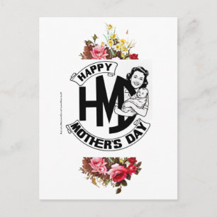 Vintage-Happy-Muttertags-Postkarte Postkarte