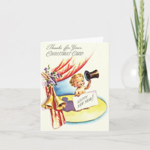 Vintage Happy New Year Card Karte