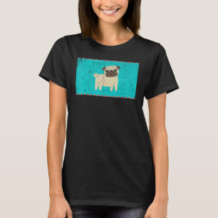 Vintage Happy Pug Gesichtsmaske T-Shirt