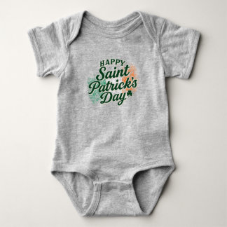 Vintage Happy Saint Patrick's day  Baby Strampler