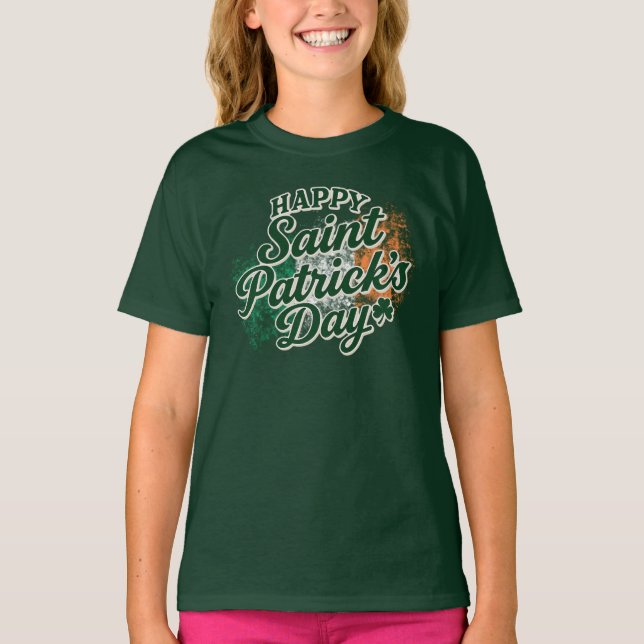 Vintage Happy Saint Patrick's day  T-Shirt (Vorderseite)