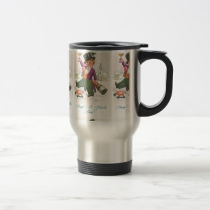 Vintage Happy St. Patrick's Day Shamrock Champagne Reisebecher