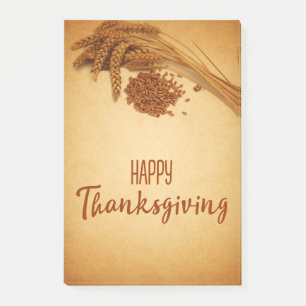 Vintage Happy Thanksgiving Wheat Corn Post-it Klebezettel