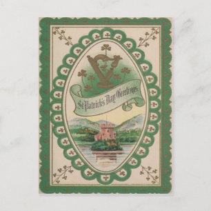 Vintage Harfe der Erin St Patrick's Day Card Postkarte