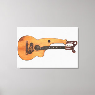 VINTAGE-HARFEN-GITARRE 24x36 Leinwanddruck