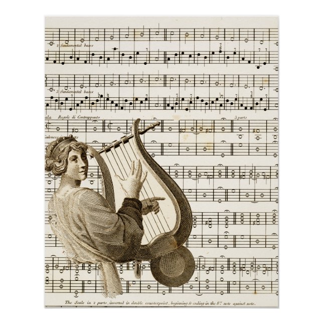 Vintage Harfenmusik 304 Poster (Vorderseite)