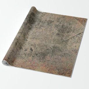 Vintage-Harlekin-Sepia-Braun-Schwarze-Grunge-Textu Geschenkpapier