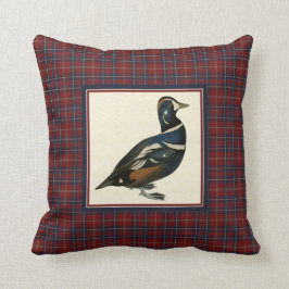 Vintage Harlequin-Duck mit Kariertem Kissen auf de