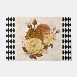 Vintage Harlequin Garden Rose Fußmatte