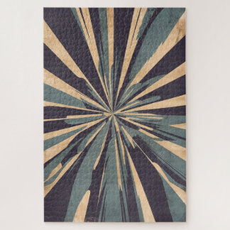 Vintage Harmony in Blau | Retro geometrisches Puzz Puzzle