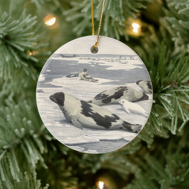 Vintage Harp-Siegel von Louis Futes Keramikornament (Baum)