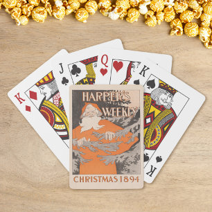 Vintage Harper's Weekly Christmas 1894 Spielkarten