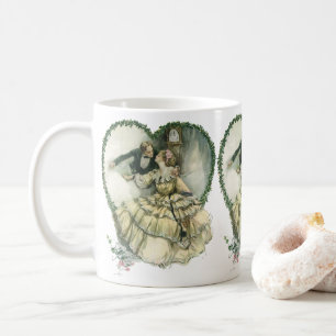 Vintage Harrison Fisher, Weihnachtsbraut und Bräut Tasse