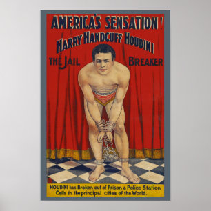 Vintage Harry-Handschelle Houdini - der Poster