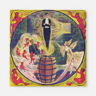 Vintage Harry Houdini Gefängniszelle & Fass-Myster Magnet