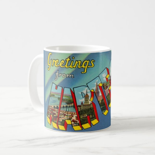 Vintage Hartford Connecticut Tasse (Vorderseite Links)