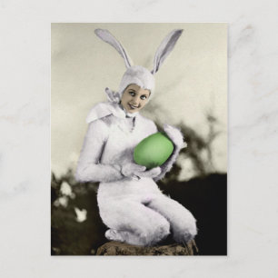Vintage Häschen-Mädchen Ostern Postkarte