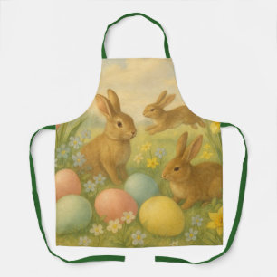 Vintage-Häschen/Osterhase/Oster-Ei/Frühjahrs-Fleec Schürze