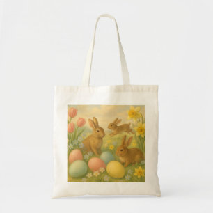 Vintage-Häschen/Osterhase Osterei/Frühling Tragetasche