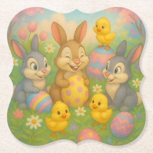 Vintage-Häschen/Osterhase Osterei/Frühling Untersetzer