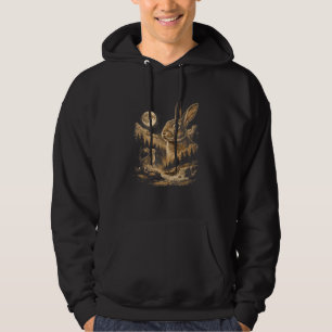 Vintage-Hase, der zum Mond heult, nächtliche Kanin Hoodie