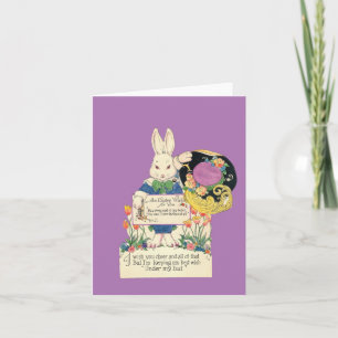 Vintage-Hase mit Hut Ostern Karte