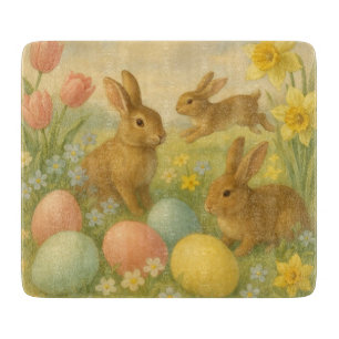 Vintage-Hase/Osterhase/Frosch Osterei/Frühling Schneidebrett