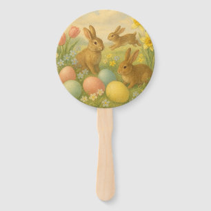 Vintage-Hase/Osterhase/Oster-Ei/Frühling Fächer