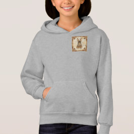 Vintage-Hase, Süßer Hase mit Blumenmuster Hoodie